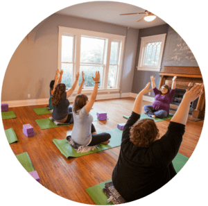 People practicing yoga 